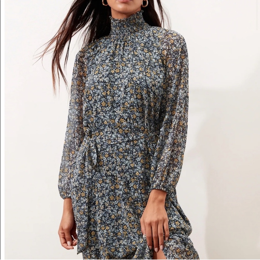 Banana Republic Smocked Neck Maxi Dress